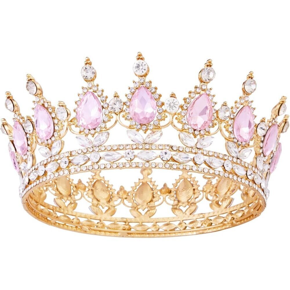 Gold Queen Tiara Baroque Vintage Crown Females Small Bridal Bridal Party